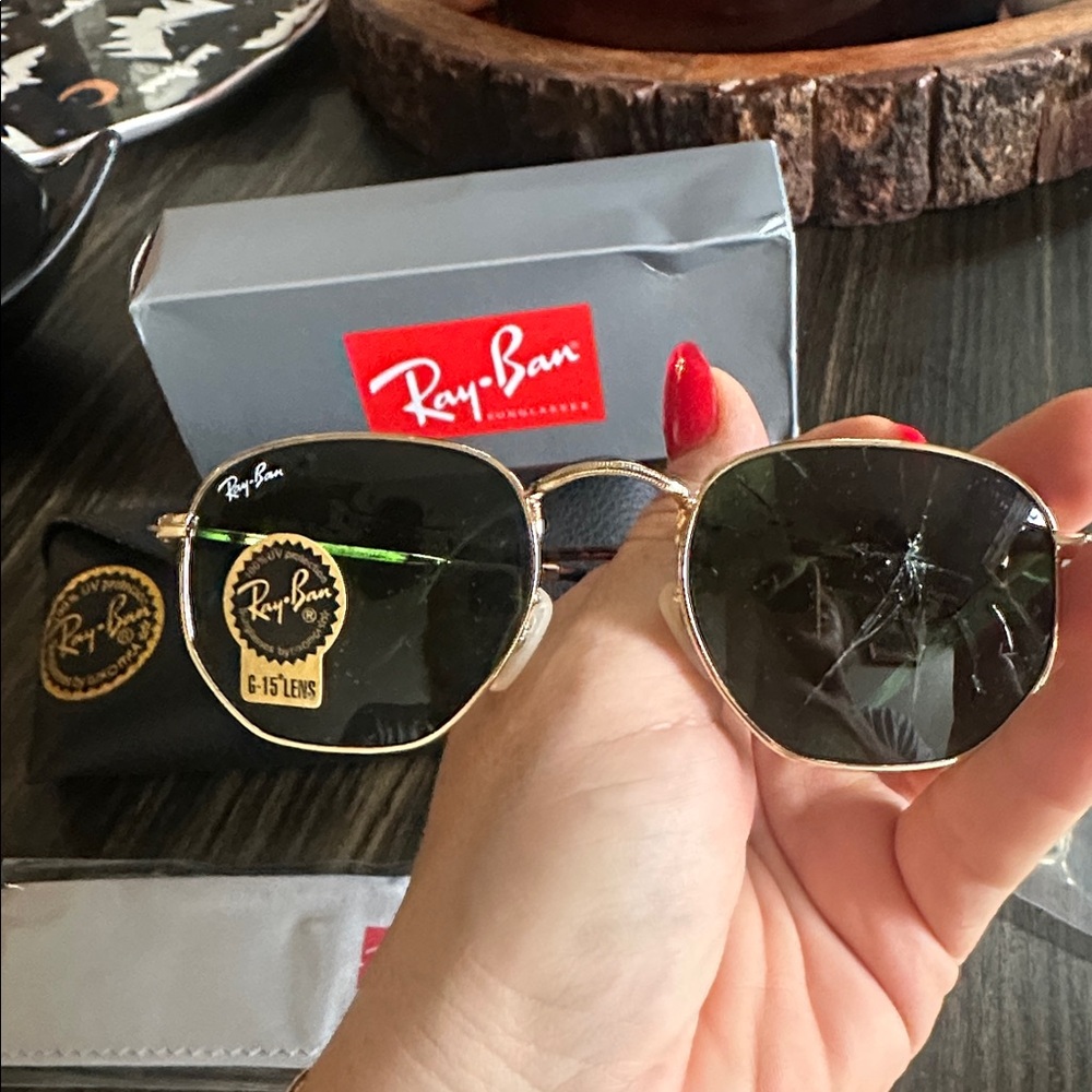 Ray-Ban RB 3649 Gold and Black Sunglasses - Picture 2 of 4